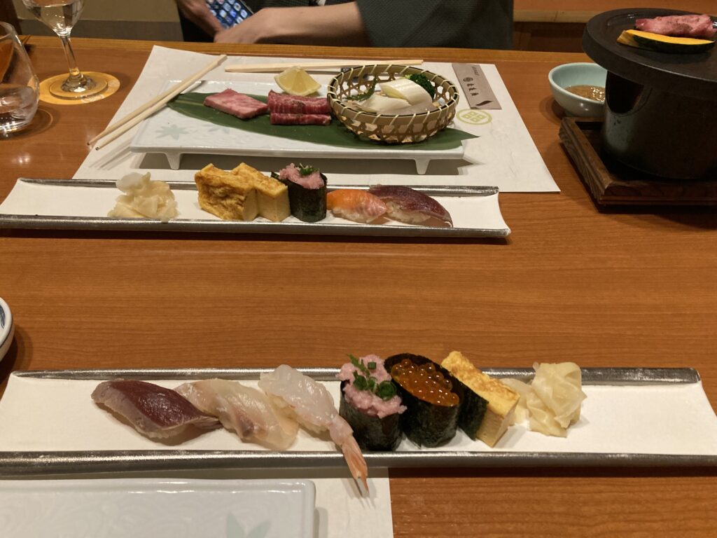 奈良屋　夕食　握り寿司